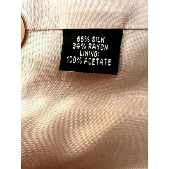 Ellen Tracy womens size 6 blazer silk geometric pattern peach/beige Girlboss - Picture 9 of 10